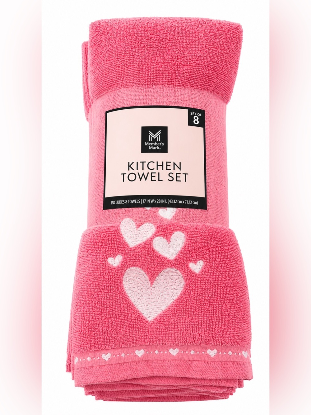 8 Pack Colorful  Heart Kitchen Towel Set
By Member’s Mark NWT ❤️🤍🩷